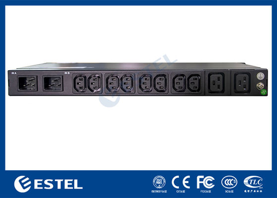 200-240VAC 2x16A Podwójne wejście, przełączany PDU do szafy rack z monitorowaniem ochrony KN-1