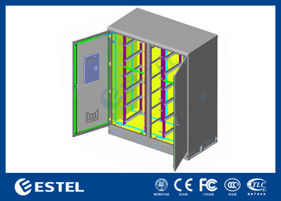 IP65 42U Dual-Compartment Outdoor Electrical Cabinet – RAL7035, 1.5mm Galvanized Steel & SUS316 Stainless Steel Construction for Enhanced Durability and Protection