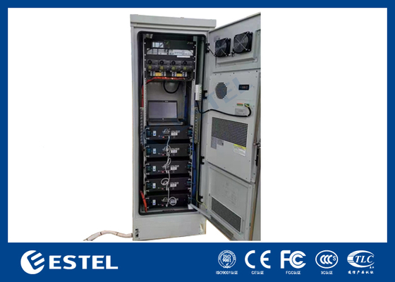 Szafa bateryjna zewnętrzna IP55 22U z wbudowanym systemem zasilania prostownikowego 9KW 48VDC do zastosowań telekomunikacyjnych