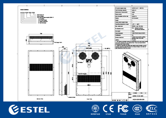 Wymiennik ciepła obudowy 48VDC 325W/K z komunikacją RS485 MODBUS RTU