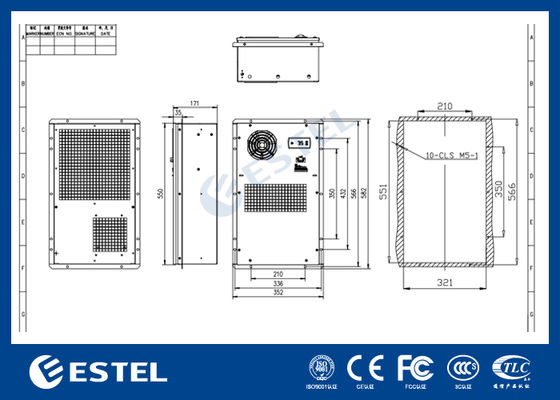 48VDC/220VAC Termoelektryczna Klimatyzacja Szafowa 300W Rozwiązanie Klimatyzacyjne dla Małych Obudów