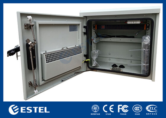 8U IP55 RAL7035 Szafka telekomunikacyjna zewnętrzna do montażu na słupie z termoregulacją