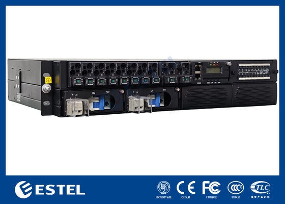Jednostka zasilania prądu stałego o układzie trzpienia Slim Rack Mount do szaf telekomunikacyjnych i pomieszczeń wyposażenia sieciowego z zamkniętą obudową metalową